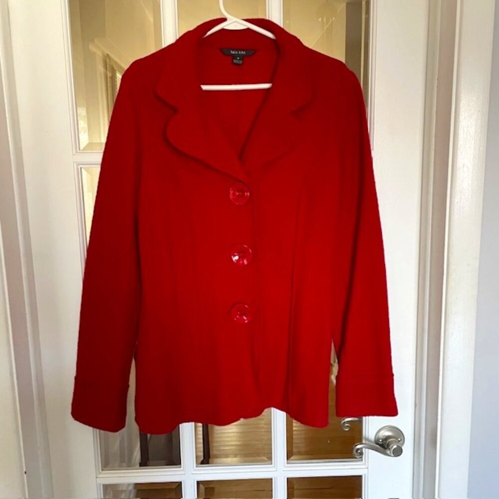 Red boucle blazer
